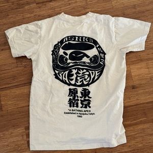 bape cream colored tokyo tee size s